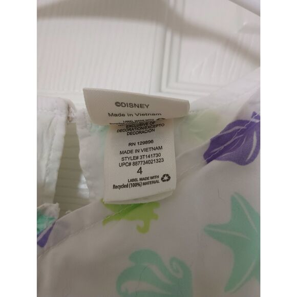 Disney Little Mermaid Girls Sundress White Size 4 - Picture 6 of 7
